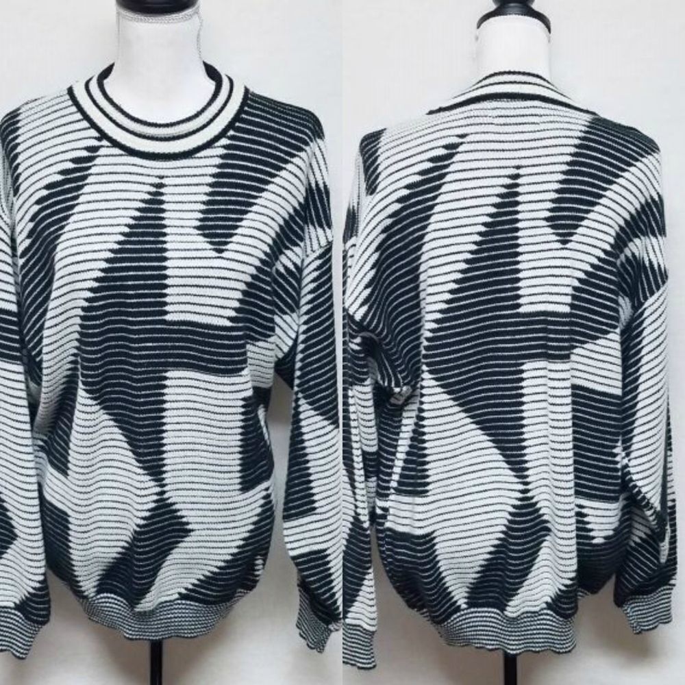 VINTAGE 80s Oakton Limited Striped Retro Sweater